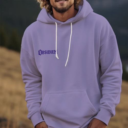 Obsidien Gothic Medieval Font Hoodie Purple Graphic Pullover Sweatshirt