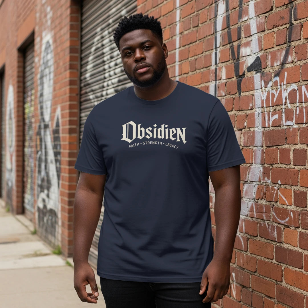 Obsidien Faith Strength Legacy Streetwear Graphic Cotton T-Shirt
