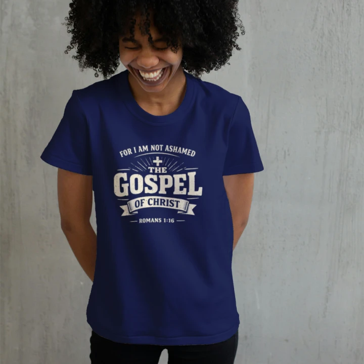 Romans 1:16 Gospel of Christ Christian T-Shirt Faith Scripture Tee Unisex