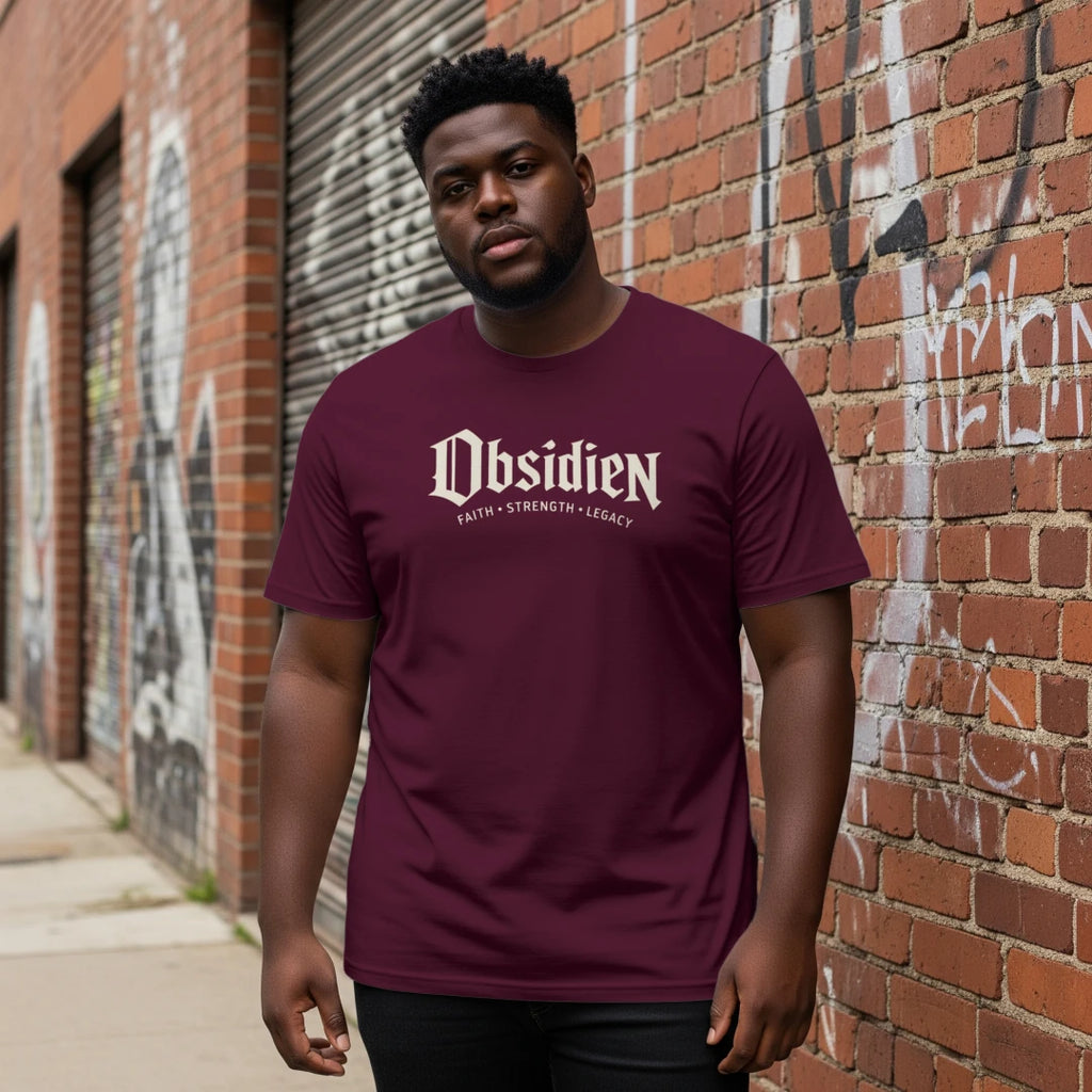 Obsidien Faith Strength Legacy Streetwear Graphic Cotton T-Shirt