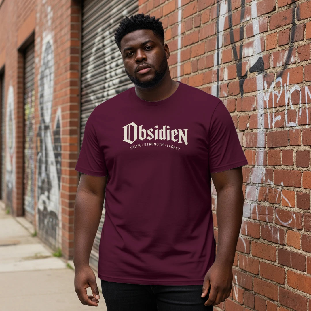 Obsidien Faith Strength Legacy Streetwear Graphic Cotton T-Shirt
