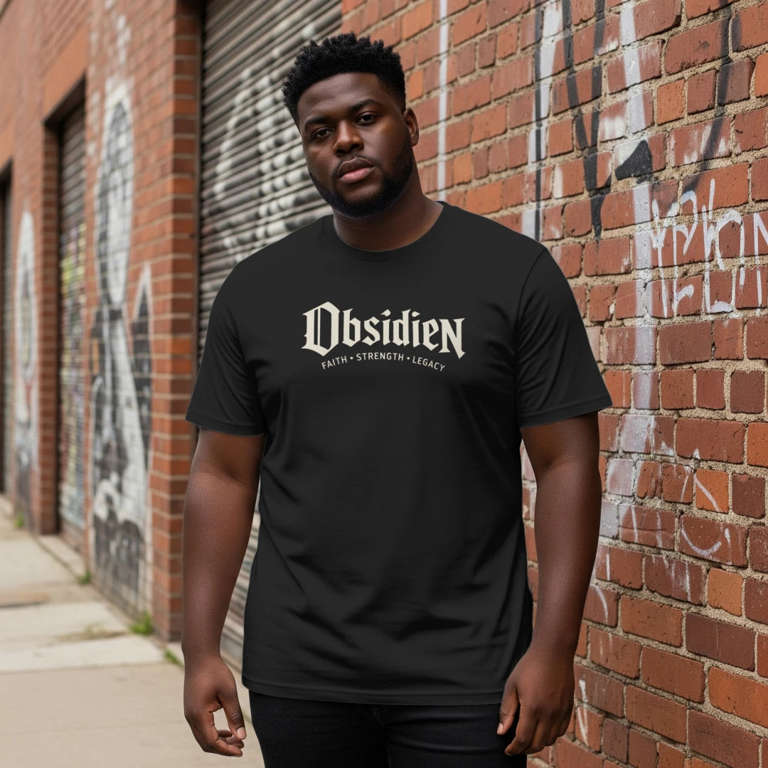 Obsidien Faith Strength Legacy Streetwear Graphic Cotton T-Shirt